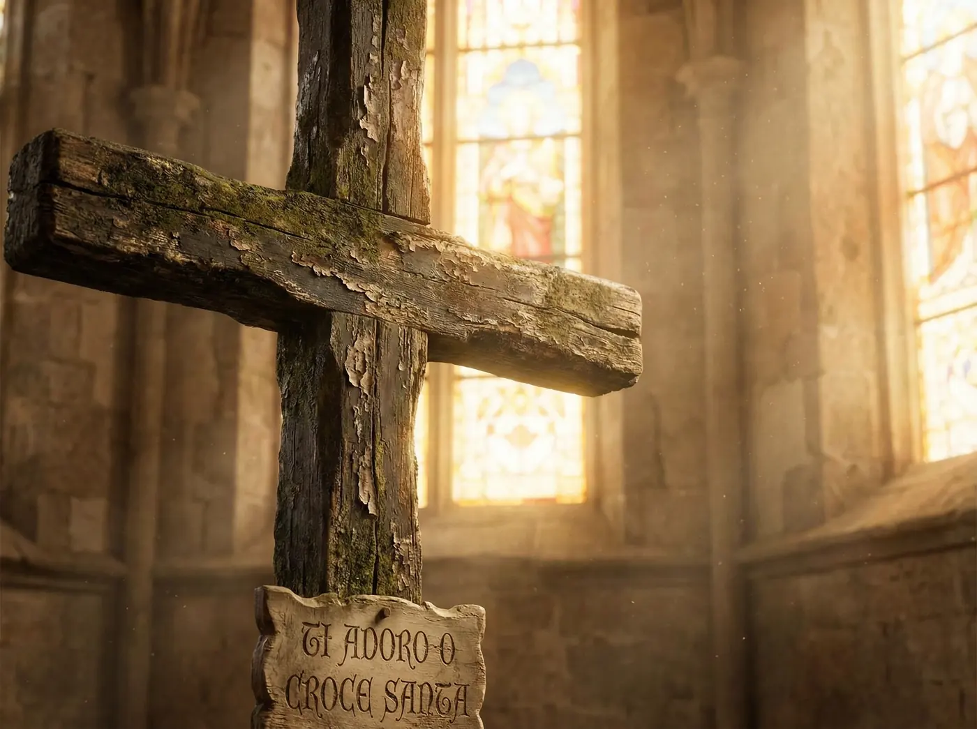 Croce e luce calda per criteri editoriali